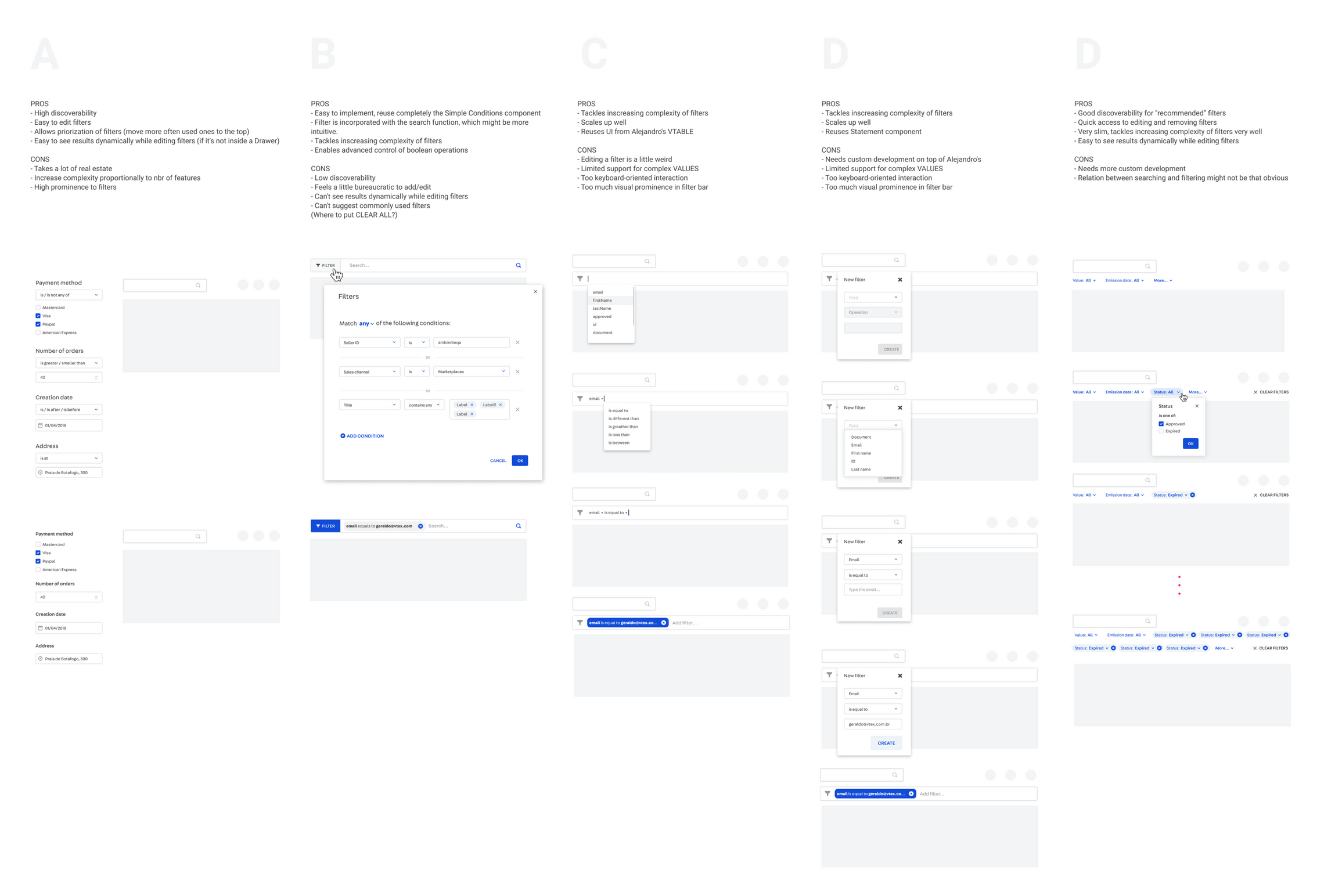 table filter interactions